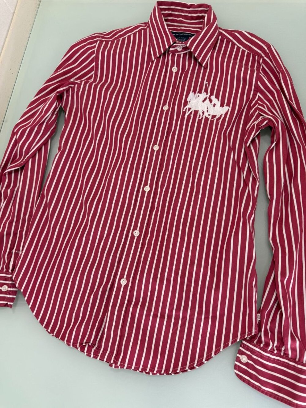 Vintage Ralph Lauren Polo Sport Shirt Women's Size 6 Button Front Striped Y2K